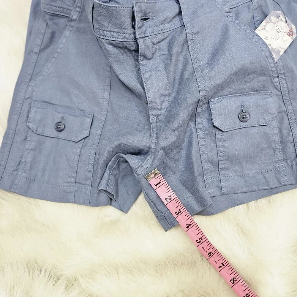 NWT $90 Level 99 Brand Cargo Shorts - blue/gray steel‎ blueTencel eco size 25 26